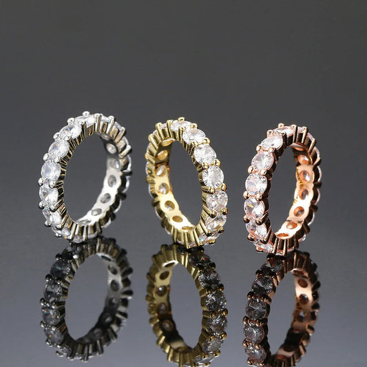 Diamond Ring Trio – Elegant Multi-Color Luxury Set