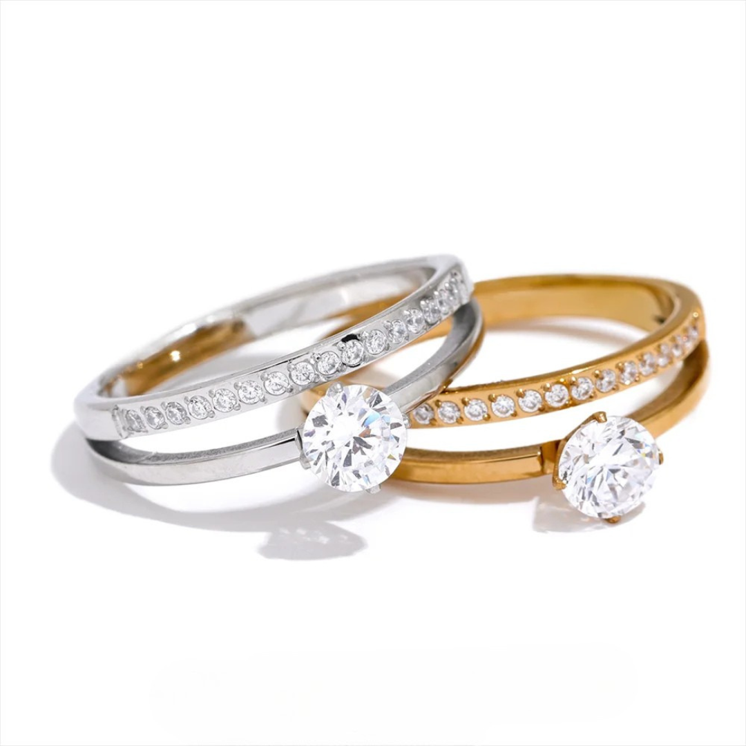 Gold & White Diamond Rings