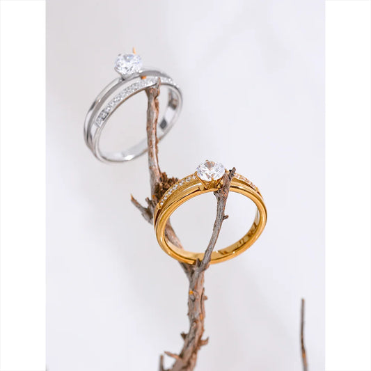 Gold & White Diamond Rings