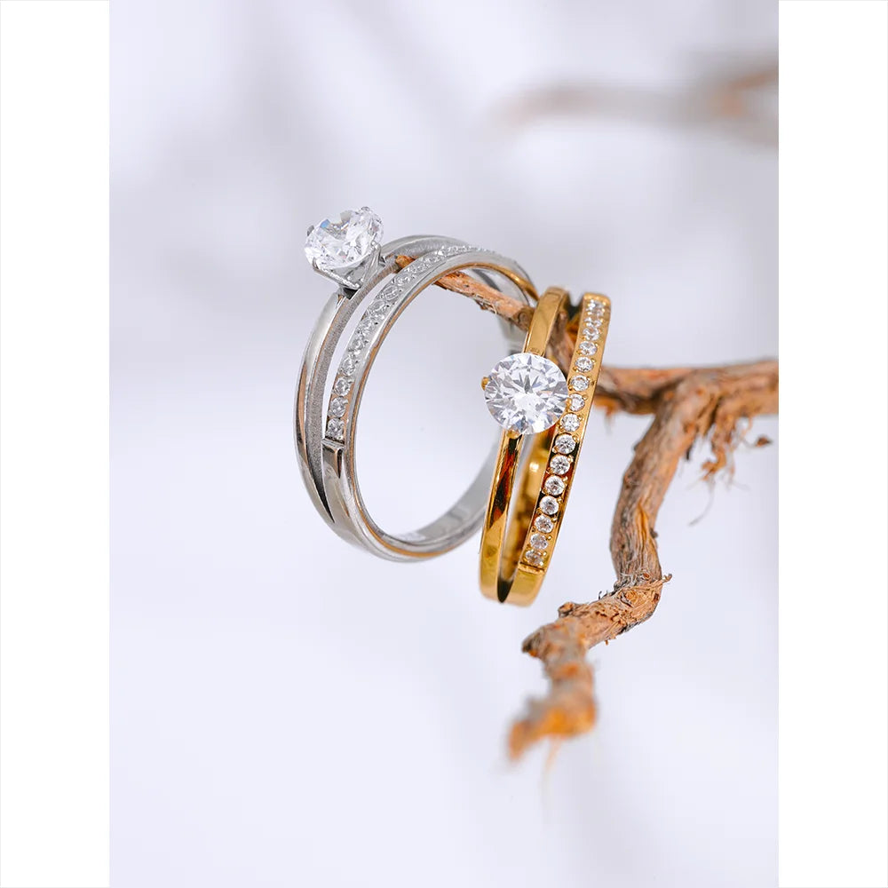 Gold & White Diamond Rings