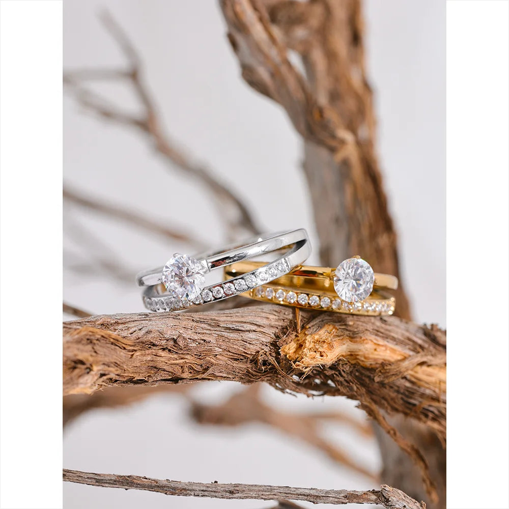 Gold & White Diamond Rings