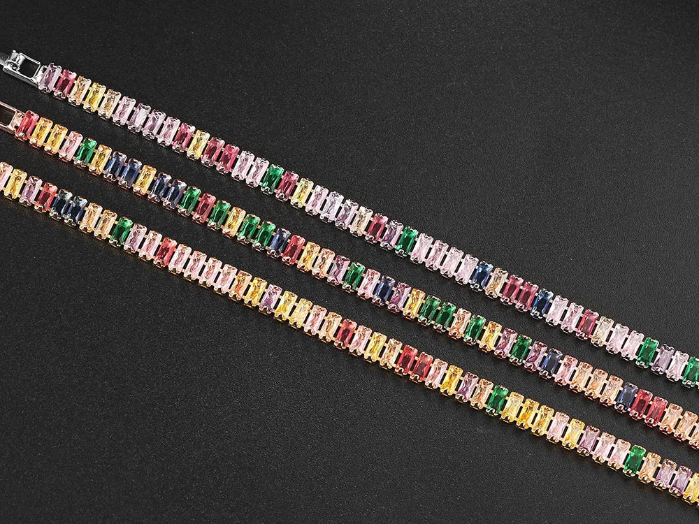 Multicolored gemstone bracelet on a dark background