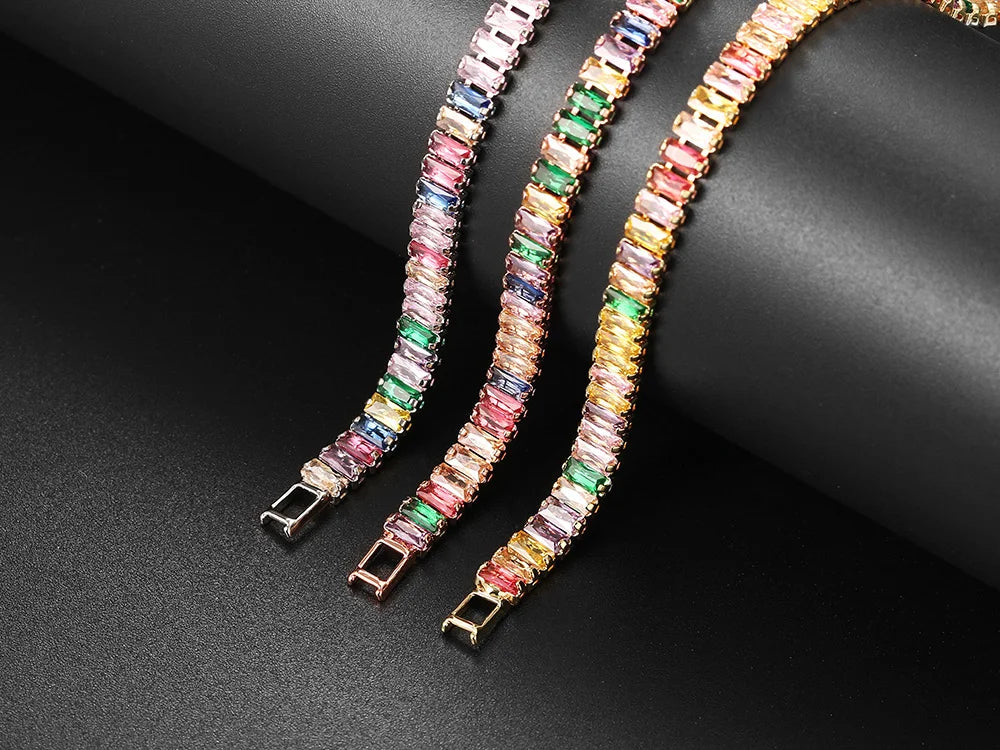 Multicolored gemstone bracelet on a black background