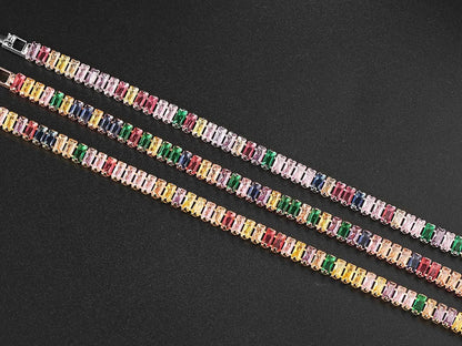 Multicolored gemstone bracelet on a dark background